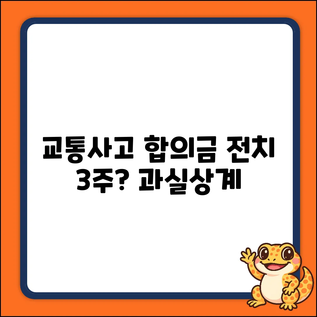 교통사고 합의금, 과실상계 후 전치3주에 '헉!