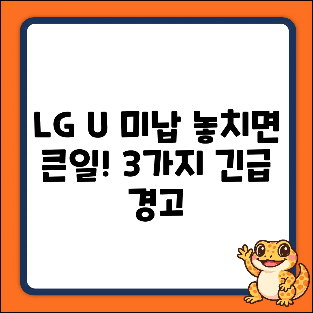 LG U+폰/TV/인터넷 미납, 놓치면 큰일나는 3가지!