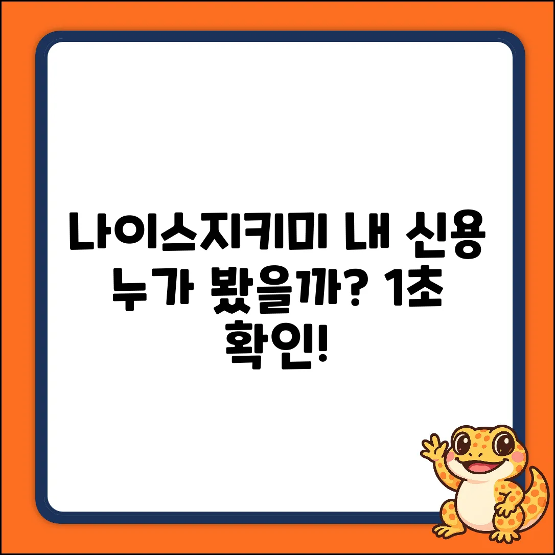 나이스지키미, 누가 내 신용조회? 알 수 있나?