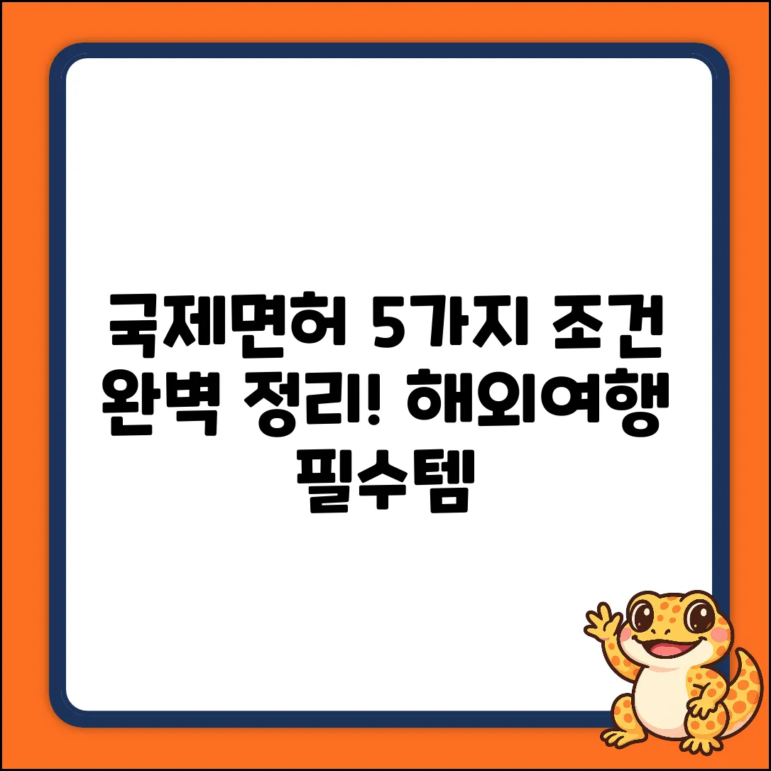 국제면허 발급 조건 5가지, 완벽 정리!