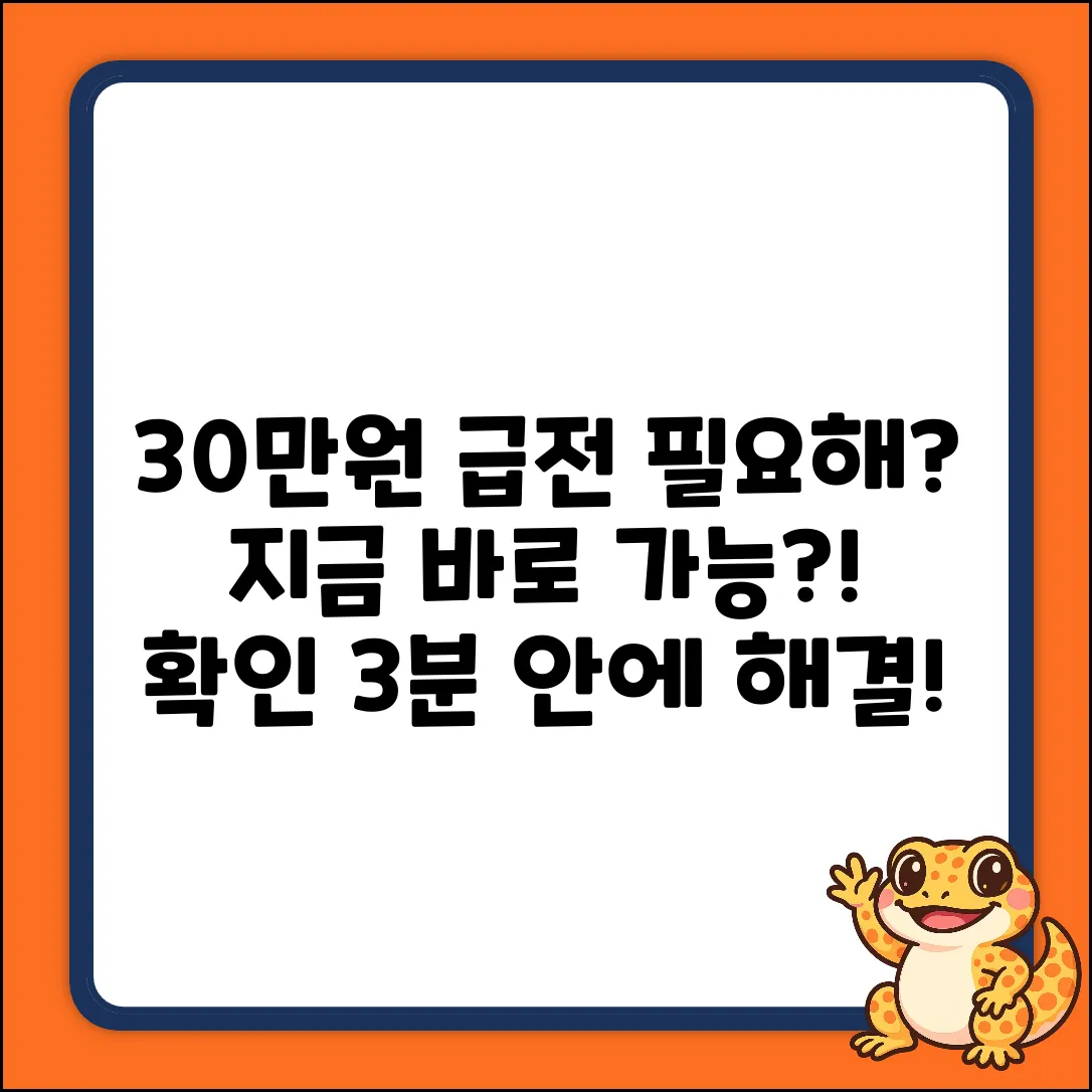 30만원 급전, 지금 바로 가능할까?