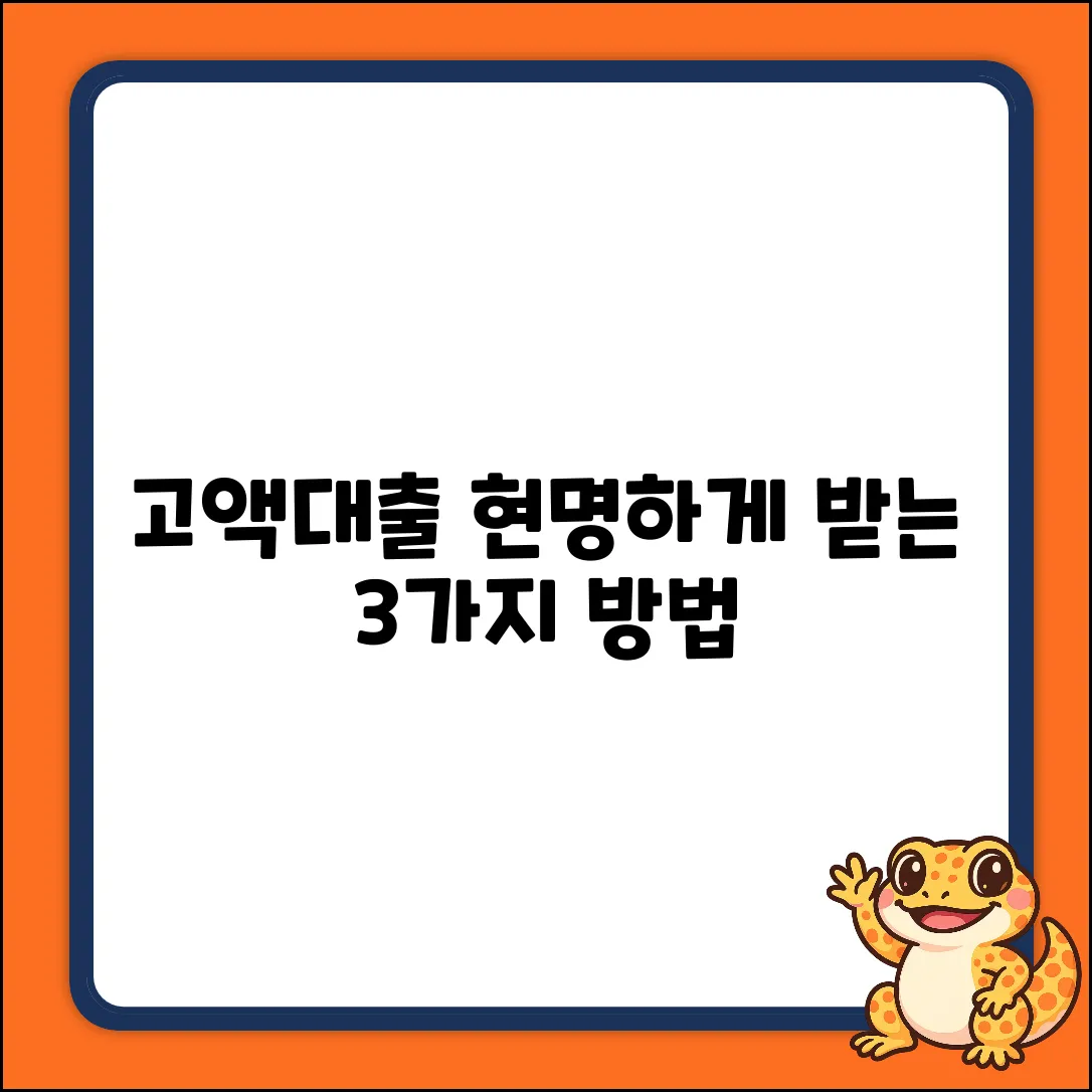 고액대출, 현명하게 받는 3가지 방법